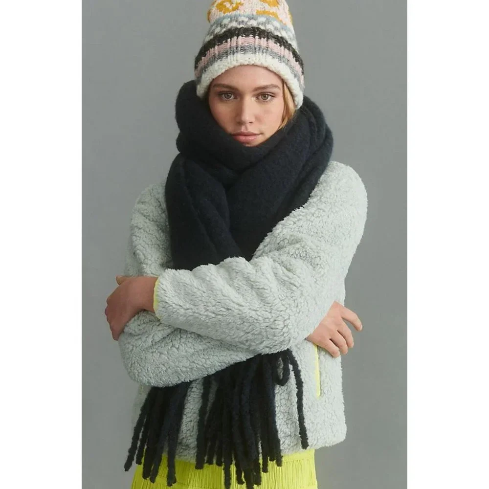 Anthropologie Bonnie Fringed Wrap Scarf - Picture 1 of 4